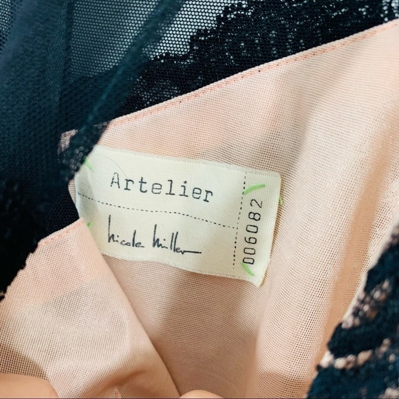 NWT ARTLIER NICOLE MILLER BLACK LACE MESH COCKTAIL DRESS - Picture 5 of 8